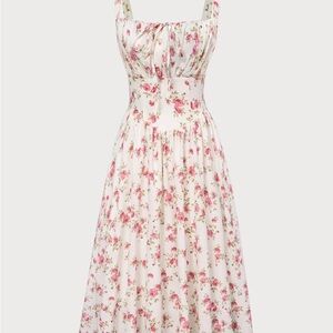 Scarlett Darkness Smocked Bodice Floral Dress W/ Pockets Prairie Steampunk XL